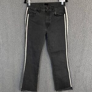 Mother Insider Crop Step Fray Guilty Racer Crop Jeans - Women's Size 30 - Black